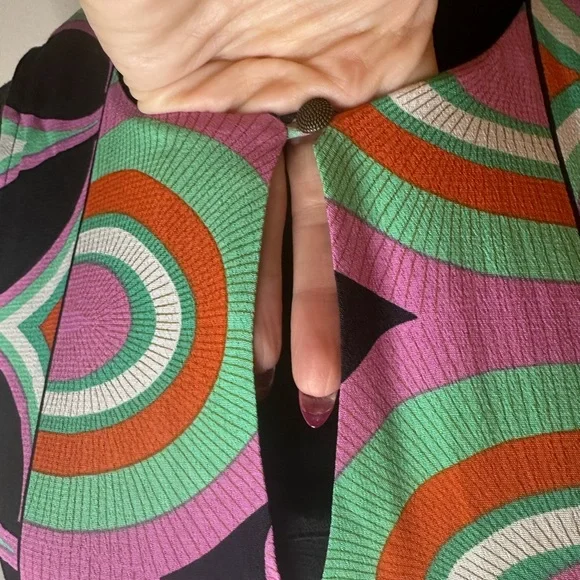 Anthropologie Kenzie Asymmetrical Dress- Groovy Multicolor- Retro Sz 8 NWT #785 - Picture 4 of 12